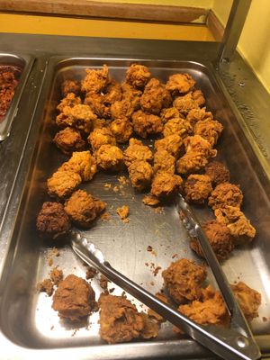 Kentucky fried tofu - my favorite here! Served every other Wednesday  at Radha Govinda's Buffet in Denver