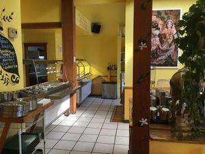The buffet: salads, hot dishes, soup, desserts, .. at Radha Govinda's Buffet in Denver
