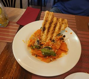 Delicious tomato salad. at Andino Gastrobar in Malaga