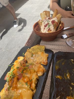 Fried banana at Andino Gastrobar in Malaga