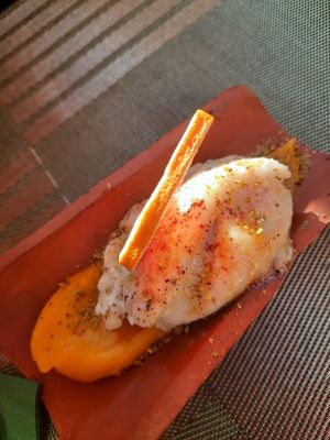 Kokos mango toetje at Andino Gastrobar in Malaga