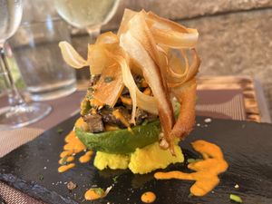 Avocado with mushrooms   at Andino Gastrobar in Malaga