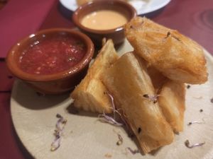 Fried yucca. 😻 at Andino Gastrobar in Malaga