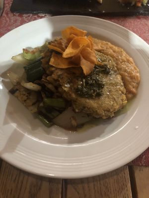 Vegan Lentil Steak a la plancha  at Andino Gastrobar in Malaga