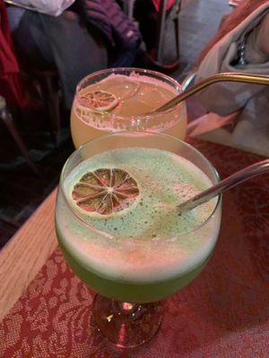 Pineapple and lemon natural juices at Andino Gastrobar in Malaga