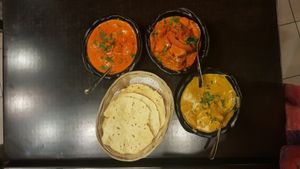 vegan tikka masala, vegan butter chicken, vegan bombay aloo at VegeNation in Blacktown