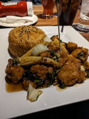 Gardein orange chicken at Yard House in Las Vegas