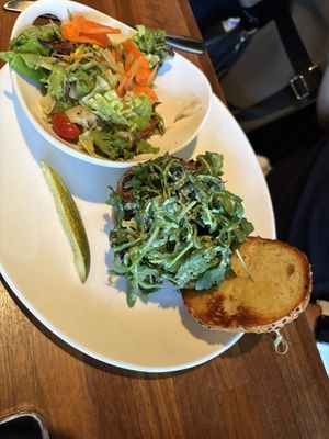 Veggie burger with side saladd  at Yard House in Las Vegas