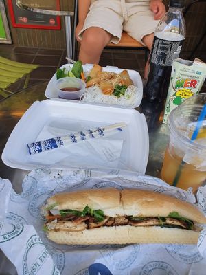 Spring rolls and vietnamese baguette at Banh Mi Street Food in Eskilstuna