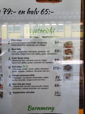 vegetarian/vegan menu at Banh Mi Street Food in Eskilstuna