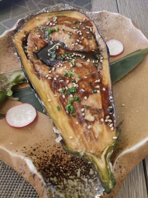 Eggplant with miso at Yoshi - Sushi & More in Madrid