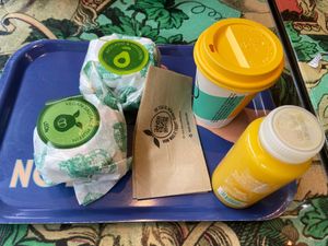 Breakfast sandwiches  at LEON in Oxford