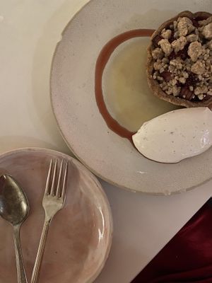 rhubarb crumble at abcV in New York City