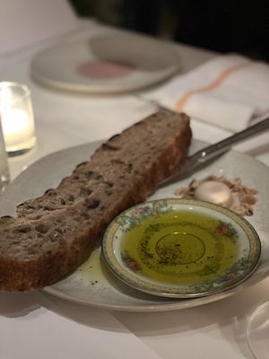 Focaccia w olive oil and hazelnut butter-vegan at abcV in New York City