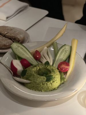 Mint hummus-vegan and delish! at abcV in New York City