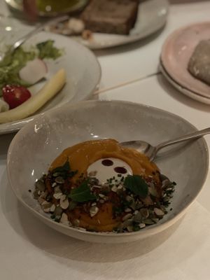 Squash purée super good at abcV in New York City