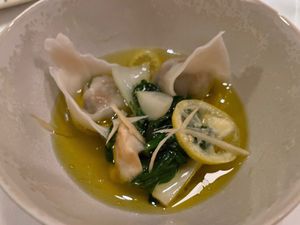 Wild Matsutake Kabocha Wontons  at abcV in New York City