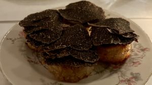 Onigiri with perigord trufflee  at abcV in New York City