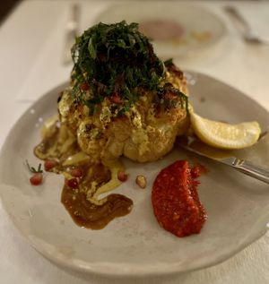 Whole roasted cauliflower   at abcV in New York City