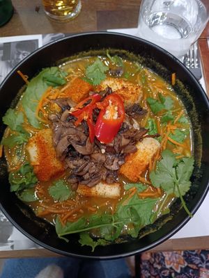 ramen with tofu and mushrooms at Wagamama - Designed Outlet in Roermond