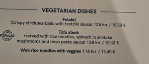 Veggie options - appear vegan at Marco Polo in Dubrovnik