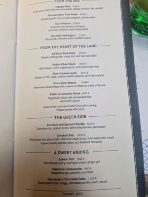 Menu page 2 at Marco Polo in Dubrovnik