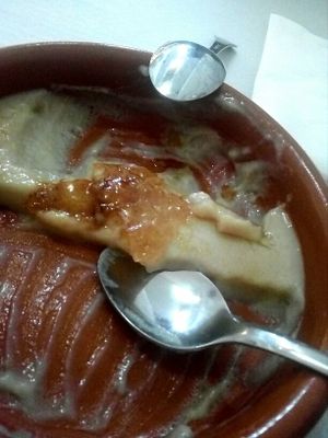 what's left of the vegan crema catalana  at abok2 in Sevilla