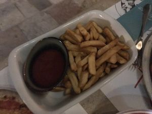 Pomfrit/ French fries at Ombra Restaurant in Kotor