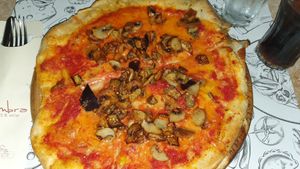 Pizza vegan at Ombra Restaurant in Kotor