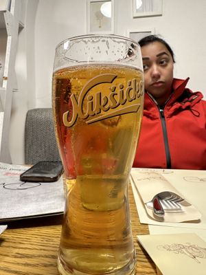 Beer  at Ombra Restaurant in Kotor