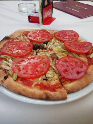 Vegan Pizza at Ombra Restaurant in Kotor