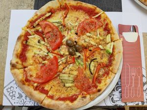 Vegan Pizza at Ombra Restaurant in Kotor