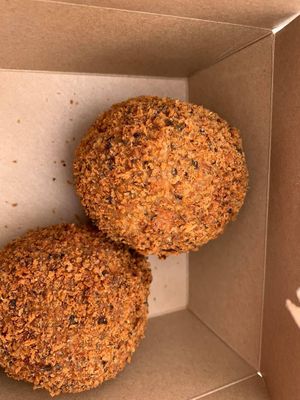 Amazing vegan scotch eggs 💜 at The Retreat Animal Rescue Farm Sanctuary and Cafe in Ashford