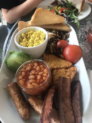 My son had the breakfast and loved it 💚 at The Retreat Animal Rescue Farm Sanctuary and Cafe in Ashford