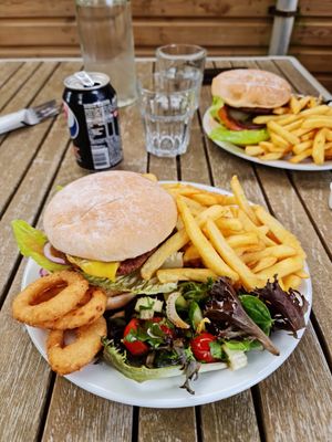 Vegan burgers at The Retreat Animal Rescue Farm Sanctuary and Cafe in Ashford
