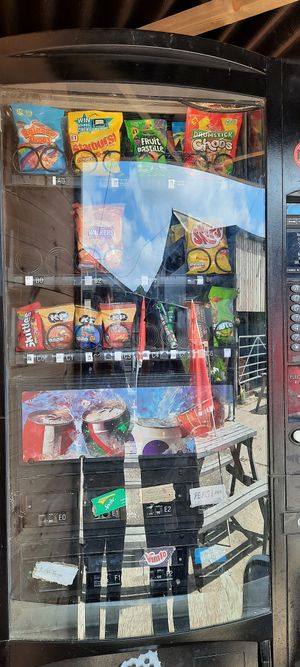 Vegan vending machine at The Retreat Animal Rescue Farm Sanctuary and Cafe in Ashford