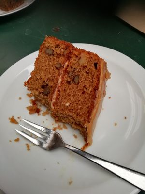 Coffee and walnut happiness at The Retreat Animal Rescue Farm Sanctuary and Cafe in Ashford