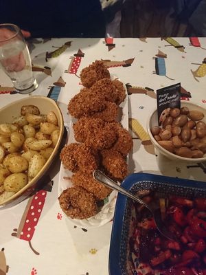 Home made love balls ( like a kind KFC ) at The Retreat Animal Rescue Farm Sanctuary and Cafe in Ashford