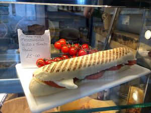 Mockzaella and pesto ❤️❤️❤️ at The Retreat Animal Rescue Farm Sanctuary and Cafe in Ashford