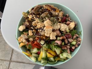 Buddha bowl at The Retreat Animal Rescue Farm Sanctuary and Cafe in Ashford