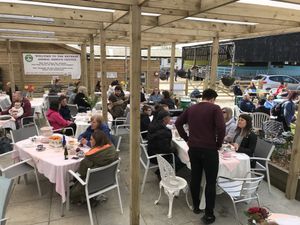 Outside seating  at The Retreat Animal Rescue Farm Sanctuary and Cafe in Ashford
