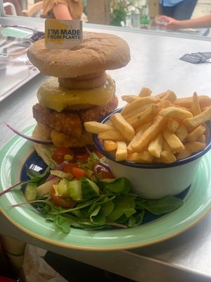 Build a burger ❤️❤️❤️ at The Retreat Animal Rescue Farm Sanctuary and Cafe in Ashford