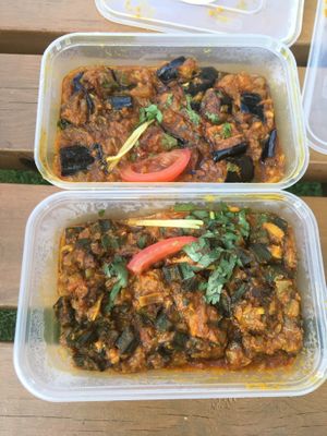 Bhanta Tarkari and Bhindi Tarkari  at The Khukuri Restaurant in Edinburgh