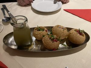 Pani puri   at The Khukuri Restaurant in Edinburgh