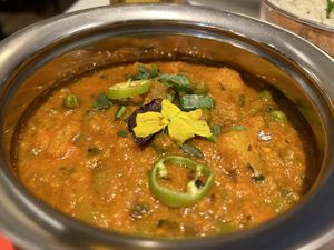 Vegetable chilli garlic curry   at The Khukuri Restaurant in Edinburgh