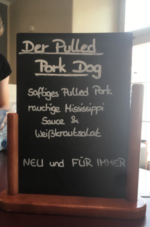 Special hotdog at Coney 1871 - Kiosk in Wismar