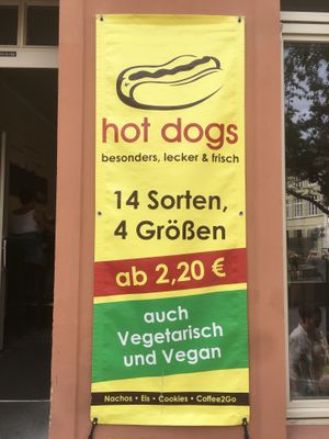 Sign outside at Coney 1871 - Kiosk in Wismar