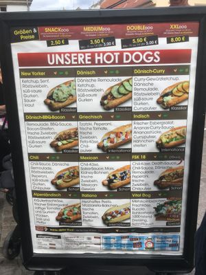 Menu at Coney 1871 - Kiosk in Wismar