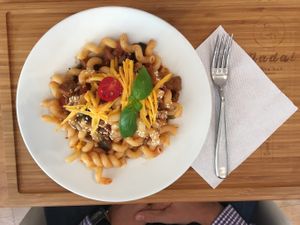 Vegan GF pasta at Madal Food in Budapest