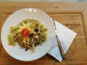 Pesto pasta at Madal Food in Budapest